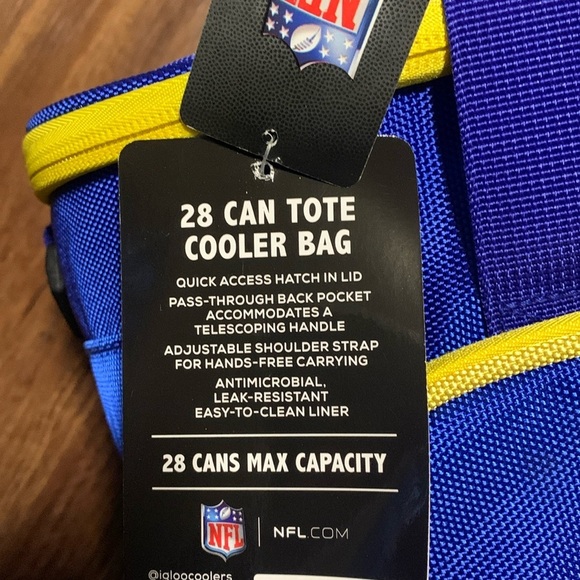 Los Angeles Rams NFL 28 Can Tailgate Tote cooler Insulated Bag NWT - Picture 8 of 10